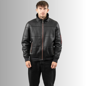 Veste pour homme en cuir véritable de qualité supérieure avec logo personnalisé vestes d'hiver en cuir véritable avec doublure en fourrure pour hommes - Product Image 6