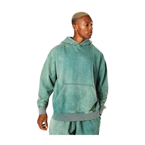 Qualité exceptionnelle hommes acide lavé pull à capuche motif solide imprimé respirant polaire sweat nouveau hiver uni teint - Product Image 1