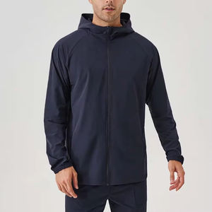 Chaqueta deportiva con capucha y cremallera ligera personalizada de alta calidad, chaqueta deportiva holgada informal para senderismo, gimnasio, Fitness, chaqueta de chándal de nailon para hombres - Product Image 5