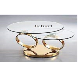 Table de décoration de maison de conception standard Table basse moderne en acier et métal de couleur blanche pour décor de salon à vendre - Product Image 2