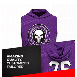 Maglia da Calcio 7v7 Abbigliamento Sportivo con Cappuccio Personalizzazione Sublimata per Flag Football Nome e Numero Personalizzati Abbigliamento Sportivo Leggero Aziendale - Product Image 2