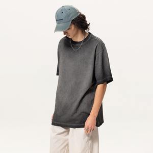 เสื้อยืดคอตตอน 100% ทรงโอเวอร์ไซส์ หนานุ่ม ซักย้อมสไตล์วินเทจ คุณภาพสูง พิมพ์โลโก้ได้ตามสั่ง สตรีทแวร์ ทรงบ็อกซี่ แห้งเร็ว - Product Image 6