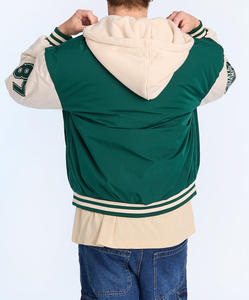 Veste de baseball varsity safari pour homme de haute qualité, col montant, hiver, logo personnalisé brodé, OEM - Product Image 5