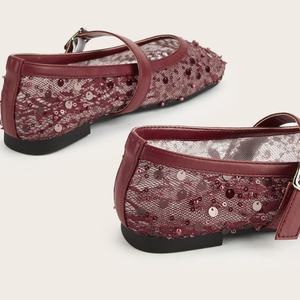 Chaussures plates en toile indigo AiZome, mocassins décontractés respirants en lin pour femme, chaussures plates artisanales traditionnelles d'été - Product Image 3