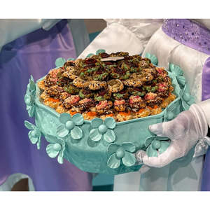 Bol de service en métal de qualité supérieure, design feuille d'or, écologique, moderne, luxe, pour hôtel, pour servir le chocolat, pour les fêtes - Product Image 2