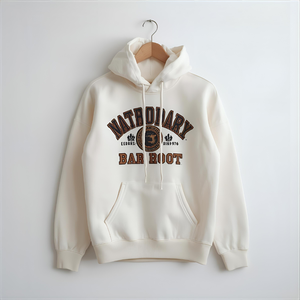 Sweat à capuche vintage brodé pour l'hiver |   Pull-over unisexe en molleton de coton épais avec options d'impression et de broderie de logo personnalisé - Product Image 1