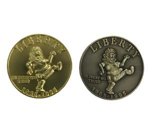 Pièce de monnaie commémorative personnalisée en métal avec logo, plaquée or, impression typographique, thème patriotisme, finition antique - Product Image 5