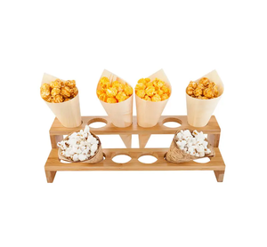 Vente chaude bois de mangue porte-cône de crème glacée support de stockage de vin en bois bouteille de vin cône présentoir support - Product Image 6