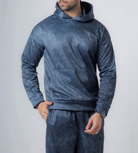 Conjuntos Deportivos para Hombre con Logotipo Personalizado de Fábrica en Pakistán, Conjuntos de Jogger de Marca Privada, Terciopelo Suave, Azul Oscuro, Traje de Dos Piezas, Ropa Urbana de Lujo - Product Image 4