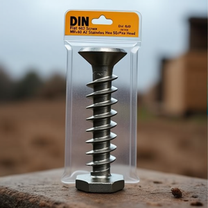DIN 603 <b>Flat</b> Head <b>Screws</b> M8 X 60 A2 Stainless Steel Square Head 50-Piece Pack - Product Image 3