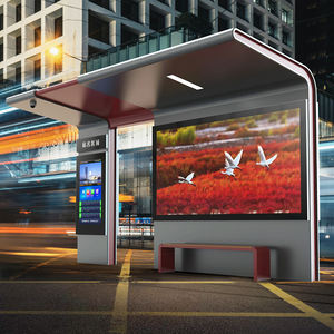 대기 벤치가있는 도시 거리 금속 에어컨 버스 쉘터 맞춤형 에어컨 버스 쉘터 - Product Image 2