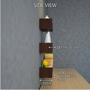 <b>Wall</b> <b>Mounted</b> Wooden Storage <b>Shelf</b> 3 Tier Minimalist Design for Behind Doors or <b>Walls</b> - Product Image 4