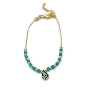 Bracelet œil maléfique perlé fin - Product Image 1