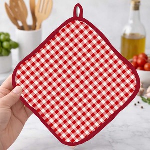 Porte-pot personnalisé avec logo imprimé, design à carreaux, facile à nettoyer, écologique, résistant à la chaleur - Product Image 1