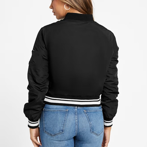 Vente en gros de vêtements décontractés à manches longues couleur unie veste universitaire pour femmes nouveau style à la mode chaud coton doublé teint pour les femmes - Product Image 3