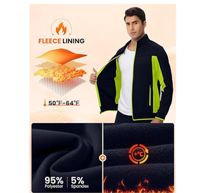 Conjunto deportivo cómodo para hombre, hecho de una tela única, mangas largas, estilo con puños, cuello con cremallera - Product Image 6