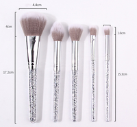 5 pièces paillettes fantastiques pinceaux de maquillage marque privée professionnel diamant maquillage pinceau ensemble en gros pinceaux cosmétiques personnalisés