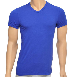 Venta al por mayor de camisetas para hombre con cuello en V Nueva llegada de manga corta de alta calidad liso camiseta en blanco Diseño personalizado 100% algodón de punto - Product Image 5