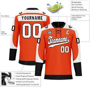 Vente en gros sur mesure unisexe de haute qualité confortable séchage rapide respirant 100% polyester ensemble d'uniformes de hockey sur glace à vendre - Product Image 4