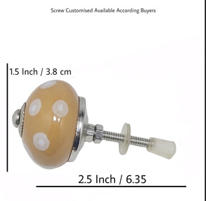 Venta caliente lunares blancos perillas de cerámica naranja cajón Industrial manija del Gabinete tiradores cocina armario tocador dormitorio comedor - Product Image 3