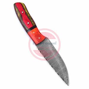 Cuchillo de caza de acero damasco al por mayor 2024 con Funda de cuero cuchillos Damasco - Product Image 3