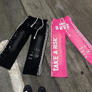 Premium Quality 2026 New Design Breathable 100% Cotton Slim Fit Winter Hoodies Sweatpants Sets Acid Wash Rhinestone Tracksuit - Product Image 4