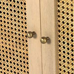 Lauren Modern <b>Sideboard</b> with Solid Teak Wood and Woven Rattan Doors Natural Finish Adjustable Height Living Room & Hotel Use - Product Image 6