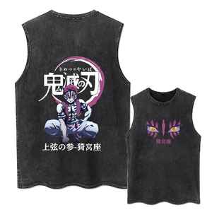 2025 hommes 275gsm demi-manches gilet rue mode acide lavage débardeur en détresse Batik Style 100% respirant coton bord ample - Product Image 3