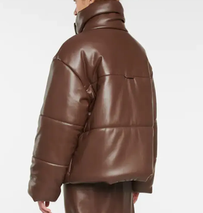 Genuine Leather Jacket Women Designer Puffer <b>Coat</b> Custom Bubble <b>Coat</b> Warm Casual Girls Puffer Jacket - Product Image 3