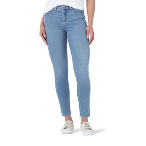 Haute qualité vêtements décontractés pour femmes couleur personnalisée Denim pantalon jambe droite taille haute femmes Denim Jeans - Product Image 5