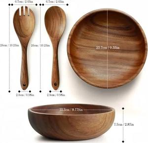 Bol en bois de sheesham de qualité supérieure sculpté à la main Design rustique Écologique Poli pour les mariages-Servant des salades Pâtes Snacks Créativement - Product Image 3