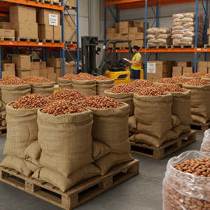 Amandes biologiques de qualité supérieure, brutes, transformées, séchées, emballées sous vide, collation, durée de conservation de 24 mois - Product Image 2