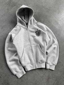 Custom Heavyweight Vintage <b>Zip</b> up Acid Wash Pullover Distressed Boxy Cropped <b>Hoodies</b> for <b>Men</b> Fleece Blank Plain - Product Image 5