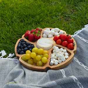 Plateau à fromage en bois d'acacia naturel sculpté à la main en forme d'arc avec LOGO personnalisé Plateau de service pour collations Plateau de table Miel plus profond - Product Image 4