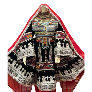 Venta al por mayor hecho a mano Kuchi vestido afgano para la venta mejor calidad tela de terciopelo afgano Kuchi bordado parche trabajo diseño vestido mujeres - Product Image 4