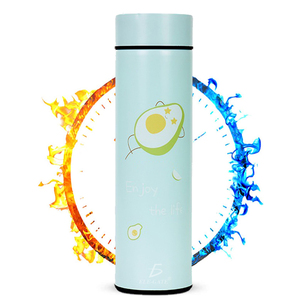 Thermos in Acciaio Inossidabile da 500ml/17oz con Design Cartoon e Display della Temperatura, Illustrazione Avocado, per Viaggi - Product Image 4