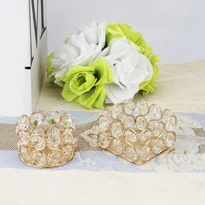 Bougeoir en T doré avec perles de cristal Design de chandelier élégant pour la maison, le salon et la décoration de table de Noël - Product Image 6