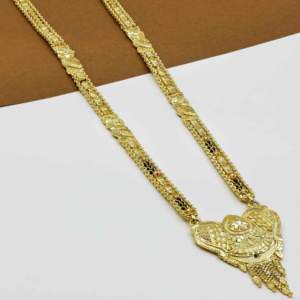 Venta al por mayor 24K oro Micro largo Mangalsutra para mujeres casadas, tradicional boda Mangalsutra, uso diario oro acabado Mangalsutra - Product Image 1