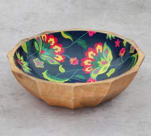 ชามซุปทำด้วยมือจากอินเดียชามไม้พิมพ์ลายเคลือบทำด้วยมือ - Product Image 4