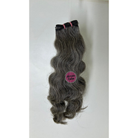 Mèches de cheveux humains ondulés doublement étirés Salt Pepper, 100% Remy indien vierge, 50% gris 50% noir, 100g, trame de peau, modèle Arrow Exim