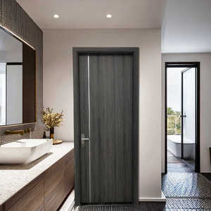 Puerta de PVC WPC para baño de Villa con laminado de vidrio compuesto empotrado Interior impermeable - Product Image 2