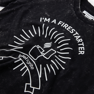 Camiseta Oversize de Algodón Superpeinado con Estampado Urbano, Estilo Vintage Desteñido, Cuello Redondo, para Hombre, 240 g/m² - Product Image 3