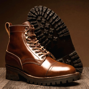 Bottes en cuir de taille personnalisée de qualité supérieure pour hommes Bottes en cuir respirantes à hauteur de cheville pour la vente en ligne - Product Image 6