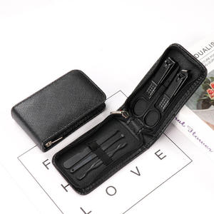Offre Spéciale 6 pièces professionnel en acier inoxydable coupe-ongles ensemble de fichiers bricolage électrique manucure pédicure soins outils noir sac à fermeture éclair - Product Image 6