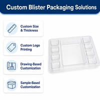 Barquette en PET recyclable transparente avec compartiments latéraux profonds centraux pour l'emballage d'électronique industrielle, personnalisable