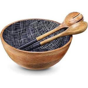 Juego de Tazones para Servir de Madera Natural Pulida Personalizada, Estilo Vintage, Ecológica, Solo Lavable a Mano, Tazón para Ensalada, Decoración para Fiestas en Casa - Product Image 4