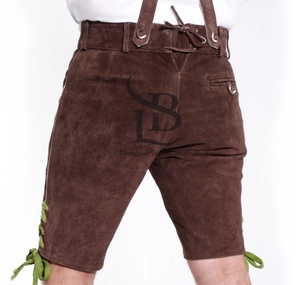Authentic <b>Men's</b> Walnut Brown Lederhosen Traditional German High Street Style Breathable Knitted Mid Hot <b>Shorts</b> <b>Knee</b>-<b>Length</b> Plus - Product Image 6