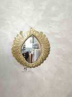 Miroir en rotin en forme de cœur fait à la main, design moderne, décoration murale naturelle pour la maison