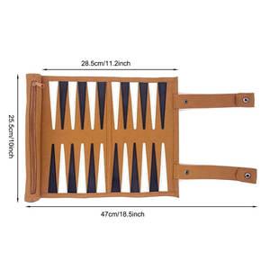 Juego de Backgammon de Cuero Grabado Multicolor, Portátil y Ligero para Fiestas y Viajes, Precios de Fábrica OEM al por Mayor - Product Image 2