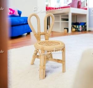 Silla con Lazo para Niño Pequeño, Silla Natural de Ratán, Material Natural, Respetuoso con el Medio Ambiente, Muebles de Jardín de Infancia, Silla de Bambú - Product Image 6